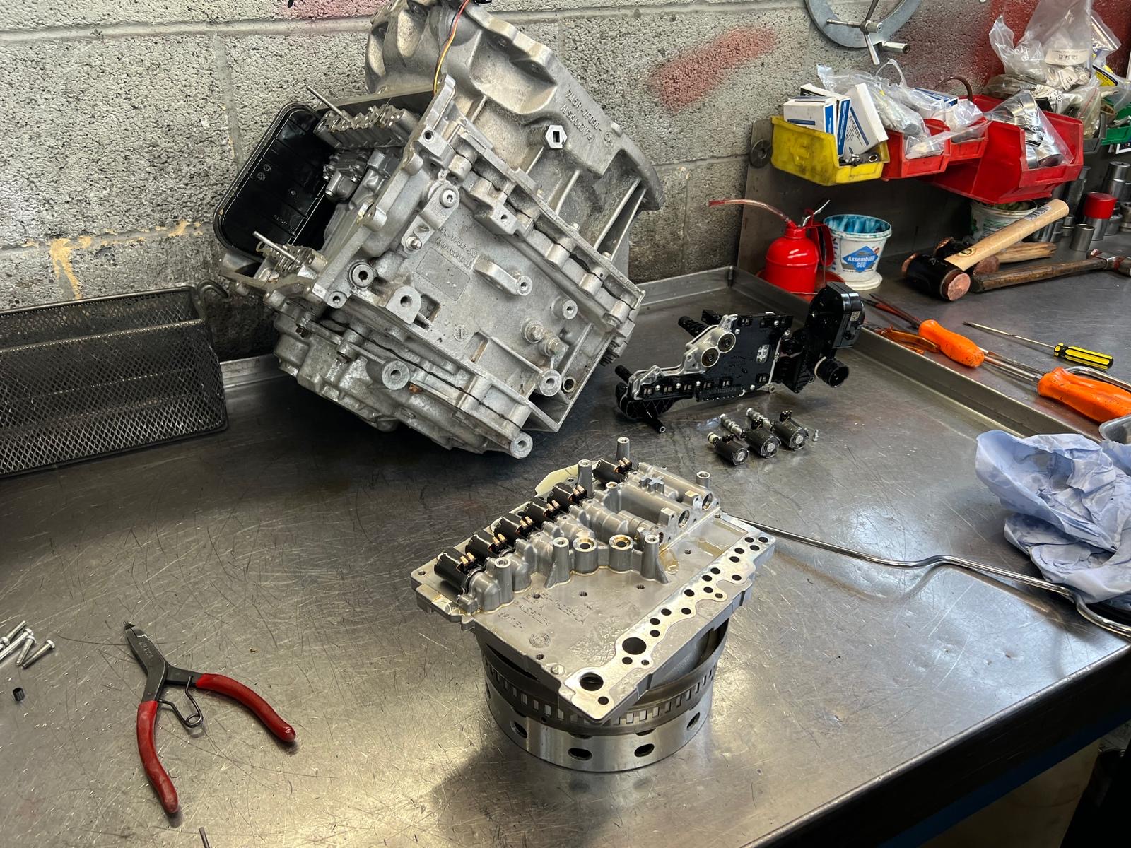 Gearbox being stripped